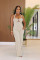 High waisted design woven style suspender sleeveless loose straight tube jumpsuit