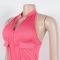 Women's two-piece set, deep V-neck sleeveless tight vest, pocket mesh pants, workwear style set