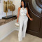 Women's high neck sleeveless jumpsuit