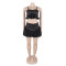 Women's off shoulder camisole top, high waisted short skirt set