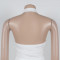 Women's two-piece set, deep V-neck sleeveless tight vest, pocket mesh pants, workwear style set
