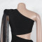 2025 New Asymmetric One Shoulder Tassel Long Dress