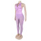 Women's two-piece set, deep V-neck sleeveless tight vest, pocket mesh pants, workwear style set
