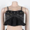 Women's off shoulder camisole top, high waisted short skirt set