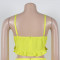 Women's off shoulder camisole top, high waisted short skirt set