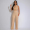 Women's high neck sleeveless jumpsuit