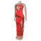 New style suspender hollow pleated lace slit dress