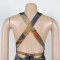 New oil painting style women's sexy backless hanging neck deep V jumpsuit