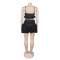 Women's off shoulder camisole top, high waisted short skirt set