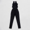 Women's two-piece set, deep V-neck sleeveless tight vest, pocket mesh pants, workwear style set