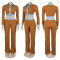 Sexy single breasted slim fit retro Polo slim fit knit sweater long pants two sets