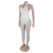 Women's two-piece set, deep V-neck sleeveless tight vest, pocket mesh pants, workwear style set