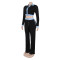 Sexy single breasted slim fit retro Polo slim fit knit sweater long pants two sets