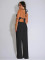 Women's high neck sleeveless jumpsuit