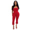 New Fashion Women's Open Back Strap Hanging Neck Strap Vest Set