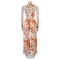 Fashionable and sexy printed neck hanging top, wide leg pants two-piece set