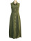 Women's casual fashion solid color shirt collar sleeveless single breasted dress mid length