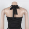 New Fashion Women's Open Back Strap Hanging Neck Strap Vest Set