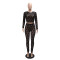 Sexy and spicy girl with exposed navel lace set, women's spring and summer tight cut hollow two-piece set