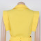 Elegant commuting solid color lapel sleeveless workwear split long skirt two-piece set