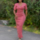 New fashionable and elegant V-party long dress with diamond hot stamping African dress