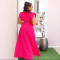 Elegant commuting solid color lapel sleeveless workwear split long skirt two-piece set