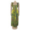New fashionable women's pleated design printed dress