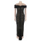 Women's fashionable and sexy pleated mesh ultra long dress
