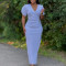 New fashionable and elegant V-party long dress with diamond hot stamping African dress