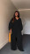 Women's Fashion Folding Set V-neck Bat Sleeve Shirt High Waist Two Piece Set