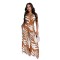 Fashionable and sexy printed neck hanging top, wide leg pants two-piece set