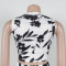 Cross border women's two-piece sleeveless vest, high waisted pants, floral print set