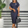 Dark blue + brooch
