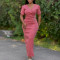 New fashionable and elegant V-party long dress with diamond hot stamping African dress