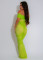 Women's fashionable and sexy pleated mesh ultra long dress