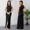Fashionable women's elegant temperament sequin slit dress dress