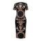 Women's casual fashion luxury gold print elegant slim fit mid length dress