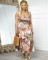 Women's sexy slit skirt elegant printed suspender dress