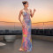 Fashionable women's sexy suspender sequin slim fit arm hugging dress