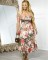 Women's sexy slit skirt elegant printed suspender dress