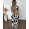 Cross border women's two-piece sleeveless vest, high waisted pants, floral print set