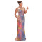 Fashionable women's sexy suspender sequin slim fit arm hugging dress