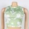 Cross border women's two-piece sleeveless vest, high waisted pants, floral print set