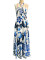 Women's new summer off shoulder strapless printed long style dress with a grand display