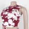 Cross border women's two-piece sleeveless vest, high waisted pants, floral print set
