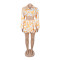 New Fashion Women's Bubble Sleeve Design Short Shirt High Waist Short Skirt Cover