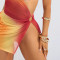 Summer sexy lingerie paired with slit dress short two-piece set for women's wear