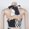 Fashionable and sexy printed neck hanging top, wide leg pants two-piece set