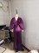 Women's Fashion Folding Set V-neck Bat Sleeve Shirt High Waist Two Piece Set