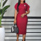 Short sleeved round neck fashionable temperament elegant OL hip bag